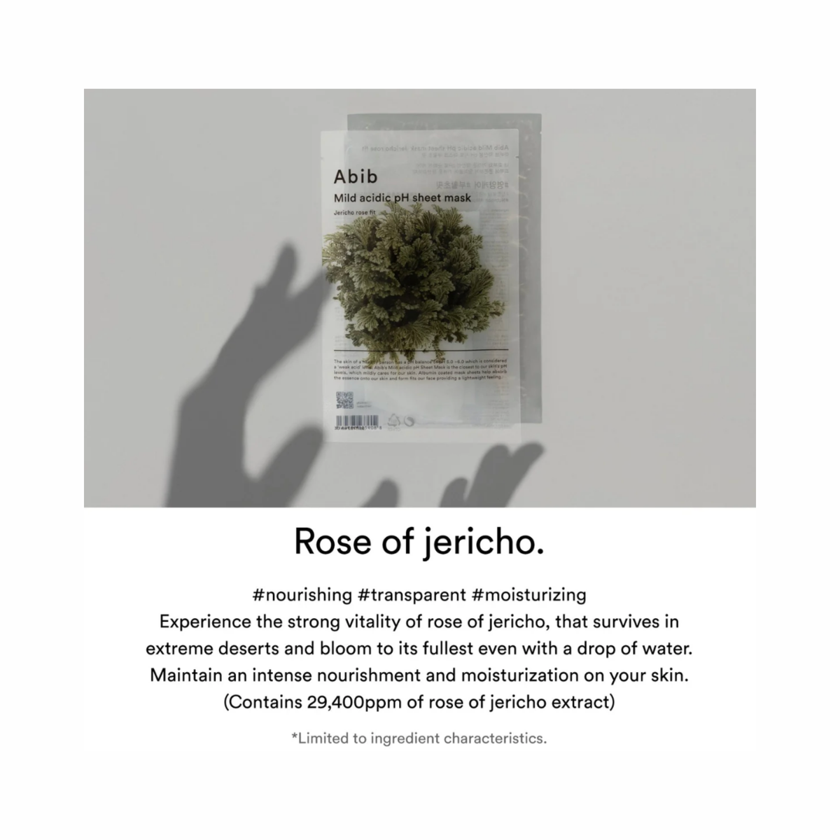 Abib – Mild Acidic pH Sheet Mask Jericho Rose Fit