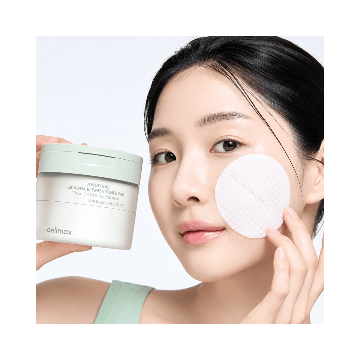 Celimax – Jiwoogae Cica BHA Blemish Toner Pad, 60pcs